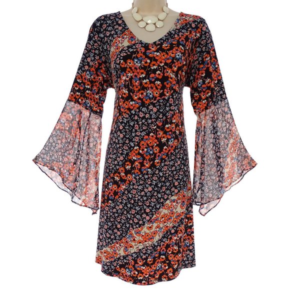 Westport 1962 Dresses & Skirts - Size 1X 16 FLORAL PRINT BELL SLEEVE DRESS Day/Evening All-Season PLUS SIZE